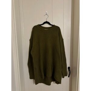 Philosophy Olive Green Oversized Knit Crewneck Sweater Medium